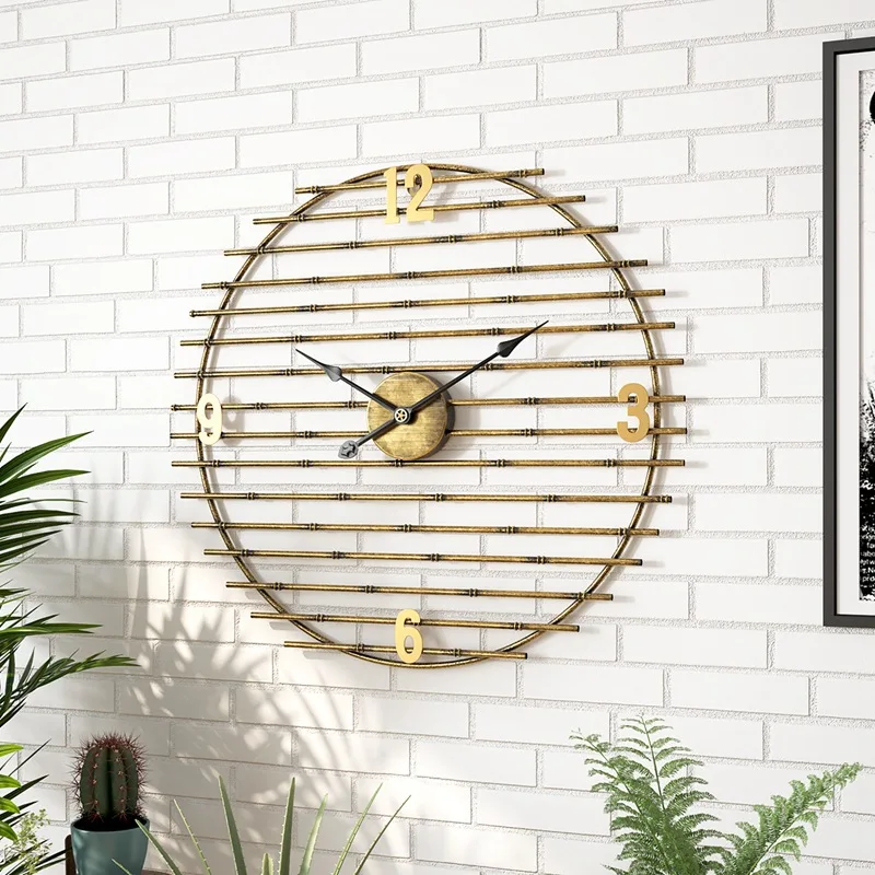 

Creative fashion wall clocks living room home clock simple sofa background retro wall wall hanging simple clocks