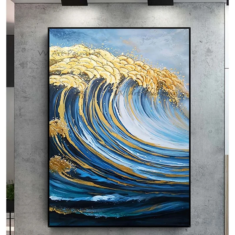 The Hot Selling New Handmade Seascape Oil Painting On Canvas Hand Painted Sea Wave Oil Picture for Living Room Decor Picture