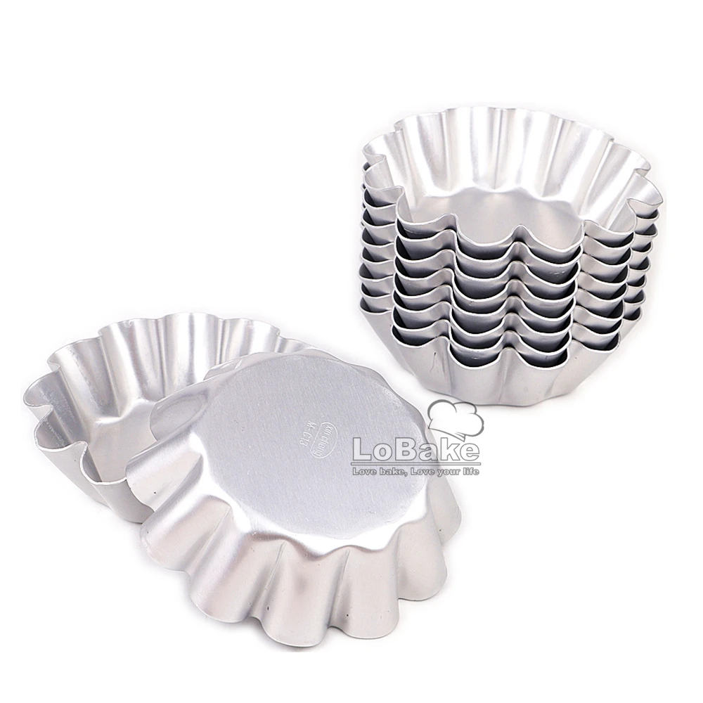 

11.8cm chrysanthemum flower shape anodic aluminum alloy pie pan tart mould jelly pudding cup cupcake mousse bake mold