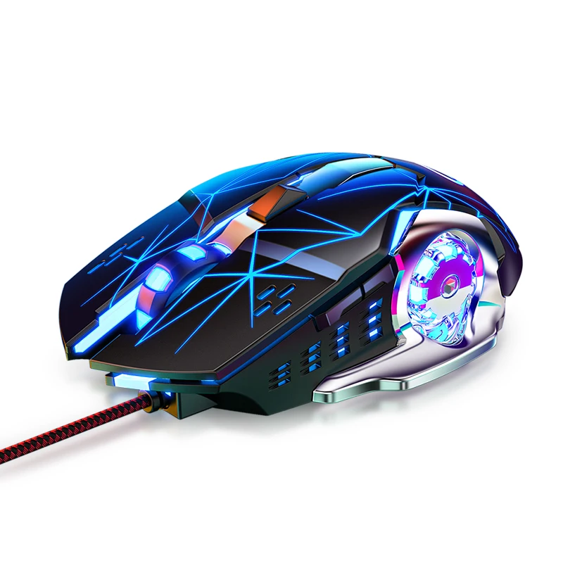 Wired Gaming Mouse 3600 DPI RGB Braided USB Cable 6 Buttons Mute Mouse for PC Laptops Computer Peripheral  E-Sports Gamer