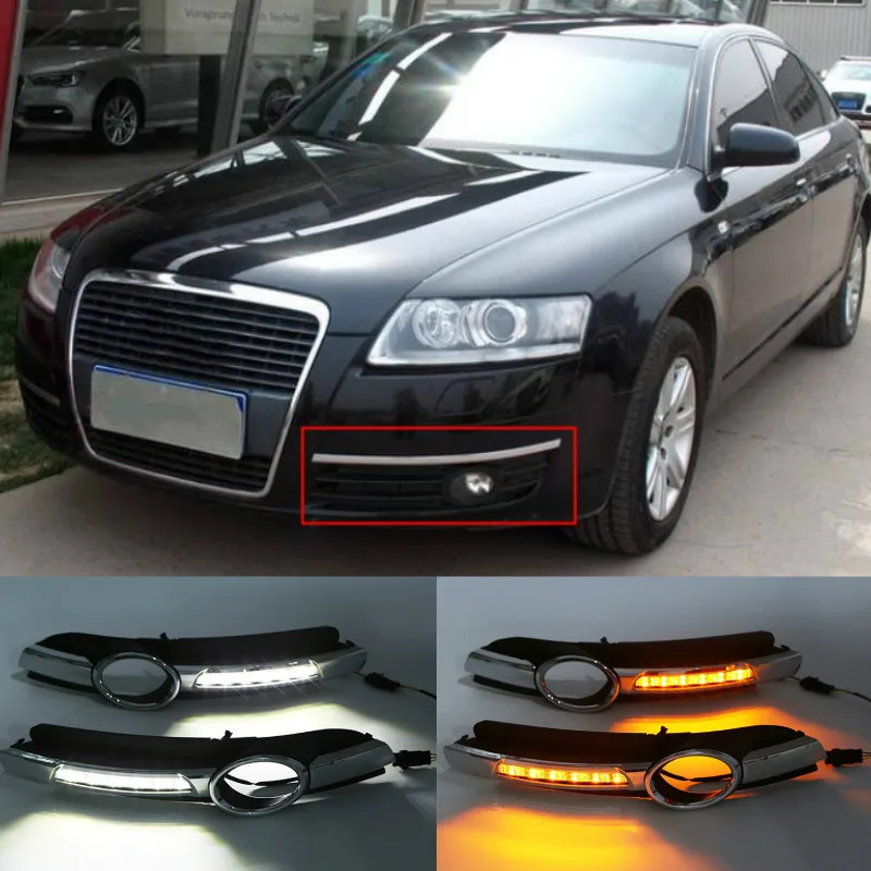 LED Daytime Running Light DRL Light Fog Lamp Cover For Audi A6L A6 C6 2005-2008 For Quattro RS Cabriolet Allroad Front