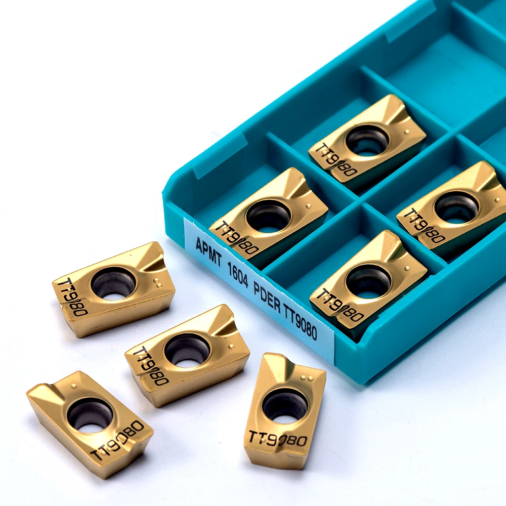 Imagem -04 - Carbide Fresadora Interna Inserção de Máquina Cnc Torno de Metal Ferramenta de Torneamento Alta Qualidade Apmt1604 Pder Tt9080 Apmt 1604 10 Pcs
