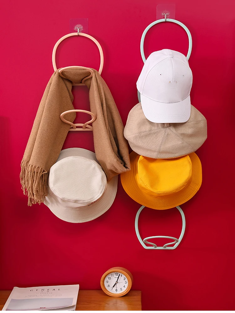 Hat Storage Rack 4 Pieces Nordic Style Thickened Plastic No Trace Strong Load-Bearing Hangable Multi-Purpose Household Items