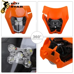 Universal LED Headlight Headlamp Head Lamp Light For KTM EXC EXCF SX SXF XC XCF XCW XCFW 125 150 250 300 350 450 530 Motorcycle