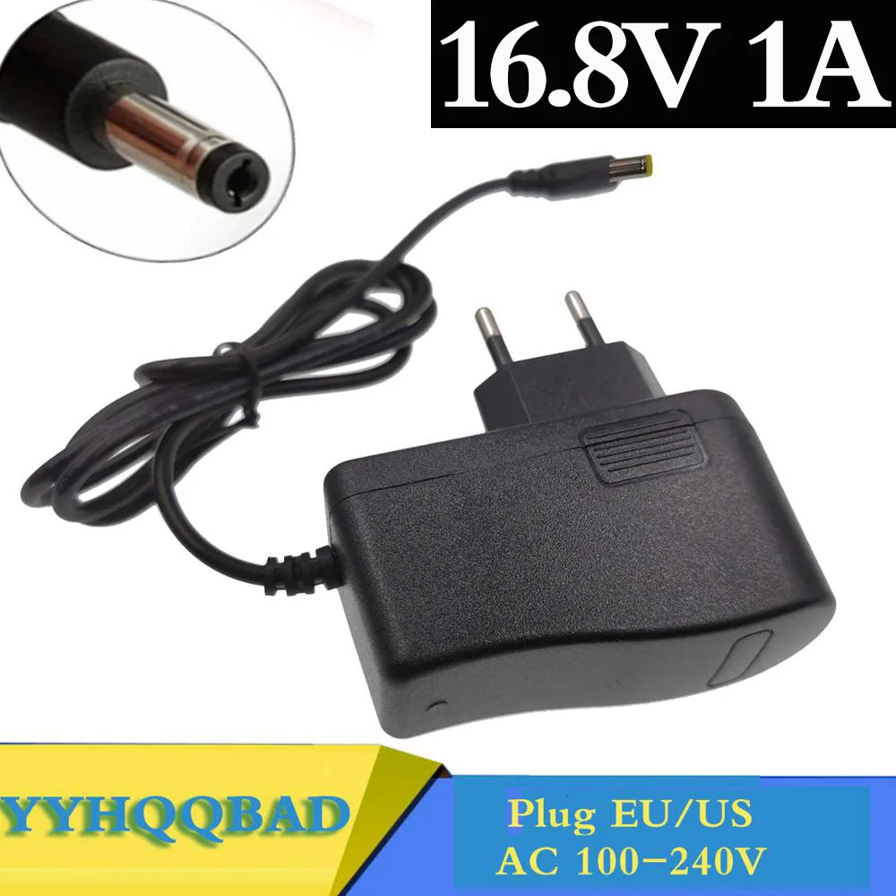 Cargador de batería de iones de litio 16,8 V 1A para destornillador 14,4 V serie 4 18650, cargador de pared de batería de litio, CC 5,5 MM * 2,1 MM