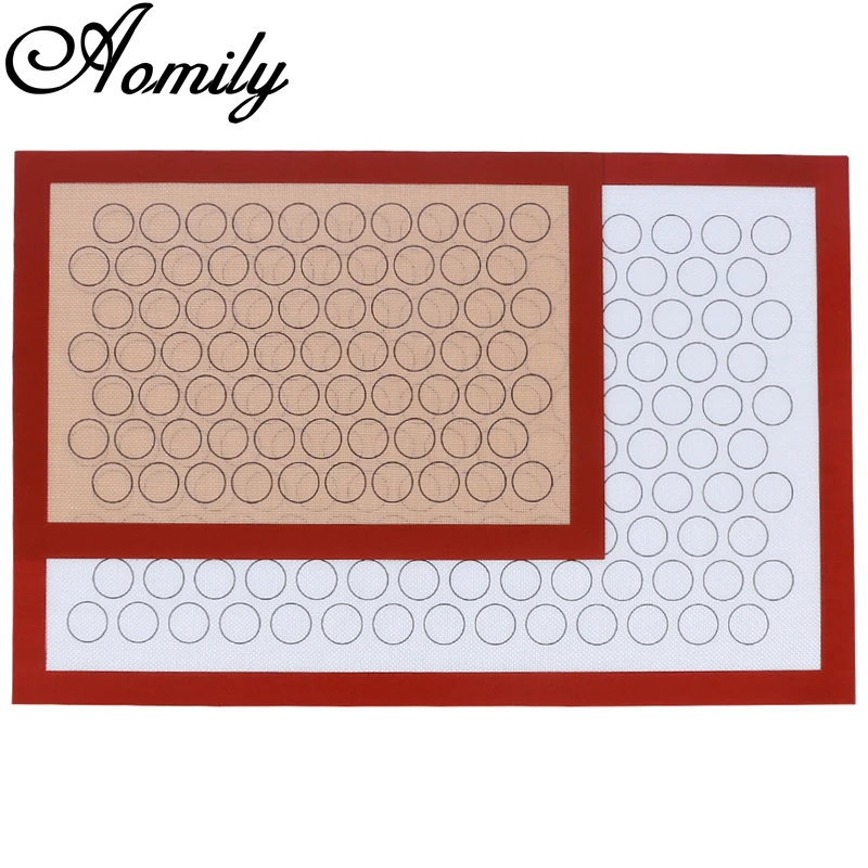 Amoliy Non-stick Silicone Baking Mat High Temperature Resistant Glass Fiber Oven Mat Baking Mat Macaron Mat Baking Accessories