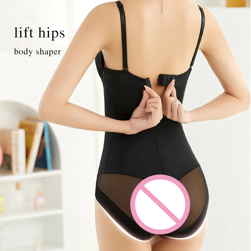 Damen Vintage Bodysuit Unterwäsche Verstellbare Bügel-Bodysuits Schwarz Dehnbar Nahtlose Shapewear Beige – Detail 6