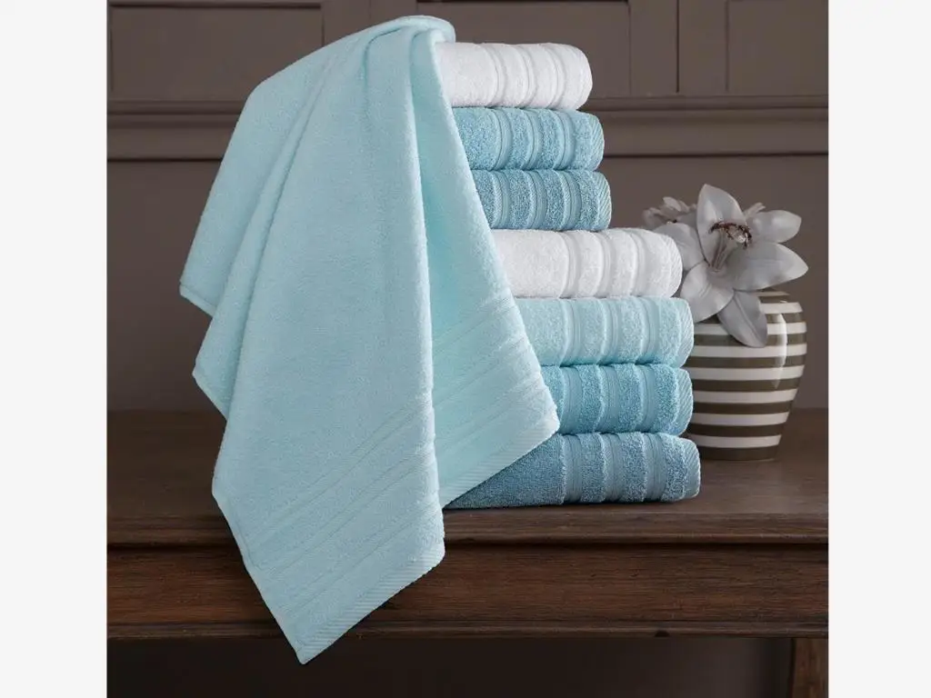 Rainbow Bathroom Towel Set 8 Piece Blue