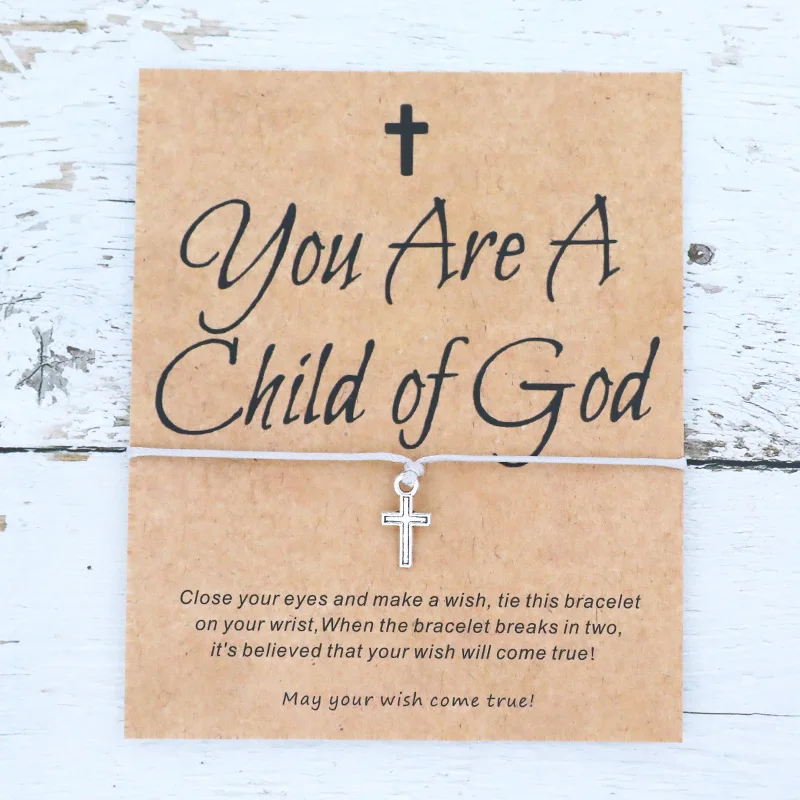 الطفل من الله الصليب سوار التواصل الصليب سوار الدينية الدينية مجوهرات للنساء الرجال الصداقة الإيمان سوار هدية #6