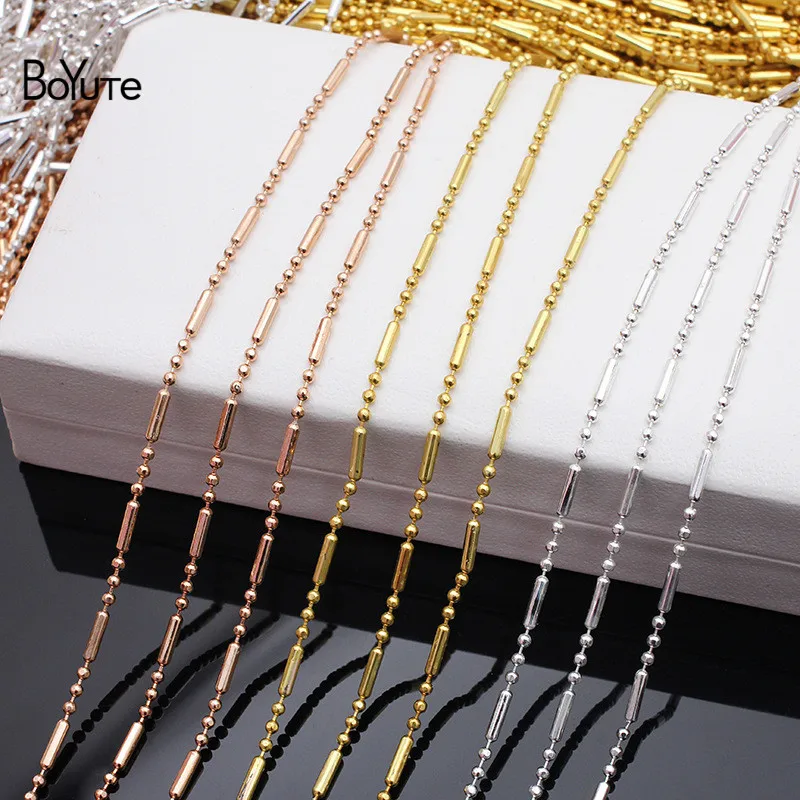 BoYuTe (90-95 Meters/Lot) Wholesale Metal Brass 1.5MM 3:1 Bead Chains Diy Jewelry Accessories Wholesale