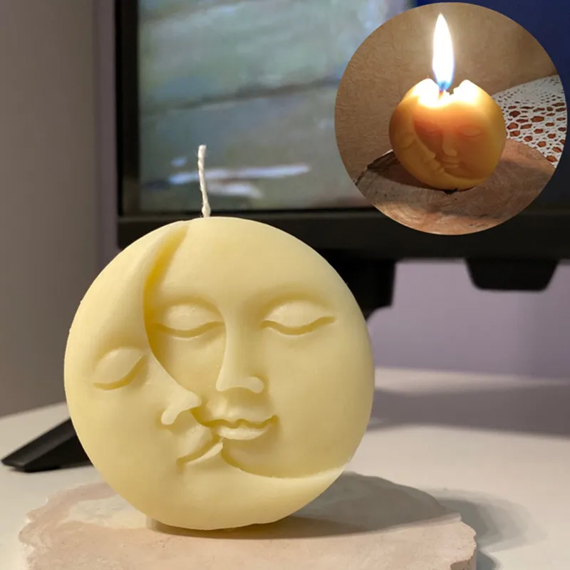 Face Style Silicone Soap Mold Moon Design for Handmade Ornament Plaster Candles Jewelry Handicraft Mould Diy Candle Mold