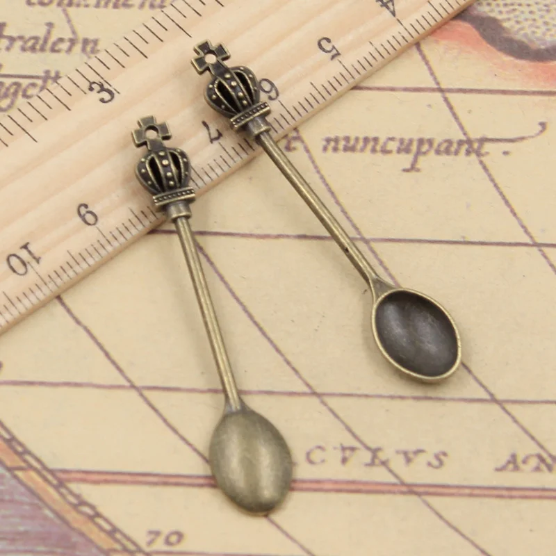 10pcs Kitchen Crown Spoon Charms for DIY Jewelry Making