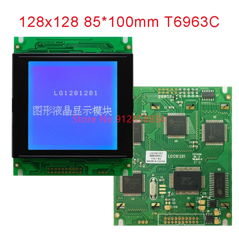 

128128 T6963C Lcd Display blue 100x85mm