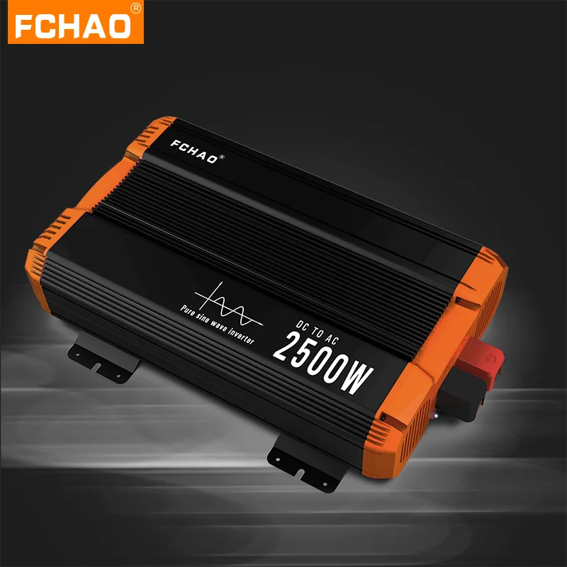 FCHAO 5000W auto energie invertor čistý sinus vlna stejnosměrný 12v 24v na střídavého 110V 220V LCD displej domácí elektrické napětí konvertor upy univerzální nástrčkový