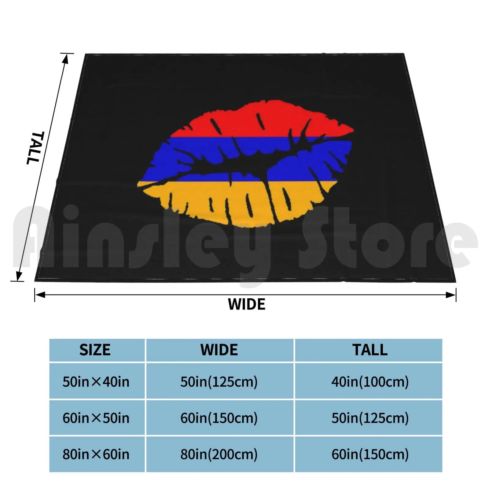 Armenia Flag Kissing Mouth Blanket Fashion Custom Armenia Flag Kissing Mouth Kiss It Is In My Dna Dna