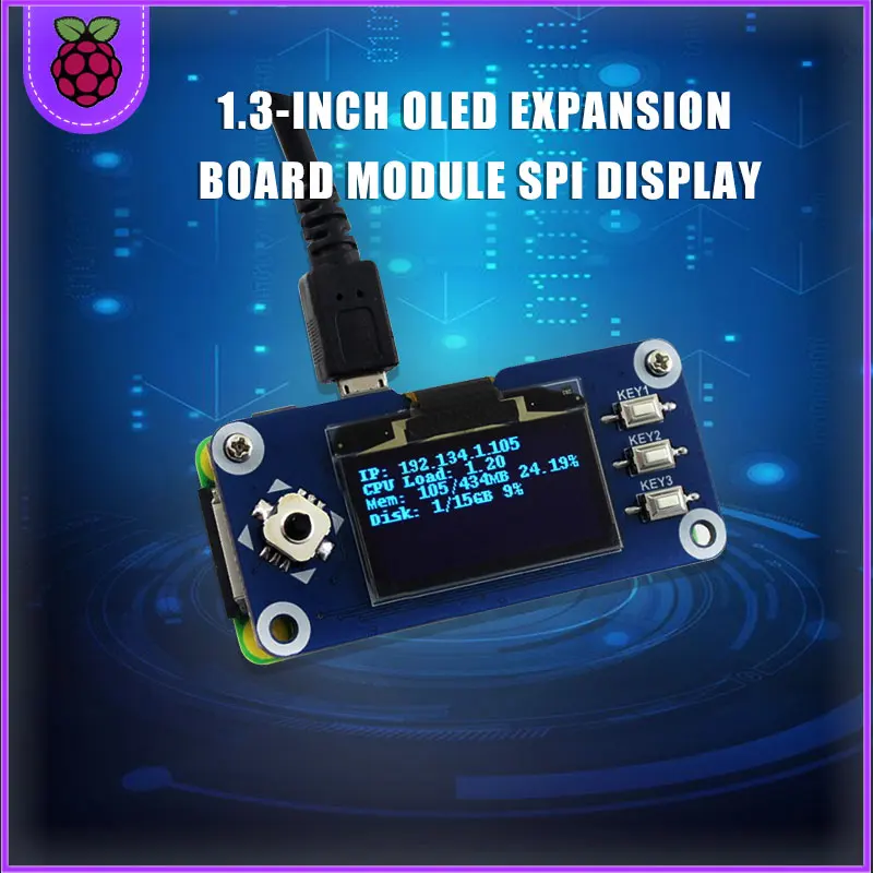 

Raspberry pi 1.3 inch OLED expansion board module SPI display supports raspberry PI zero/3B/4B/Jetson Nano