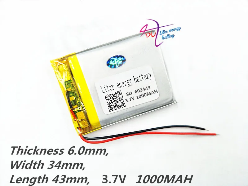 Tablet polymer battery MP3, MP4, navigation 603443 3.7V 1000mah