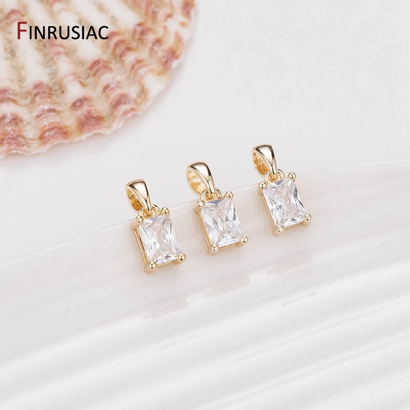 Korean Fashion Zircon Small Rectangle/rhombus Pendant Charm, DIY Making Earrings Necklaces Fittings, Jewellery Making Supplies