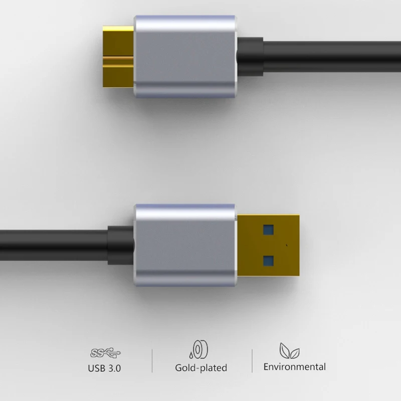 Micro USB 3.0 Cable,USB A Male to Micro B Cord for Samsung S5 Note 3 External Hard Drive Wire Super Speed Data Transfer HDD Tubo