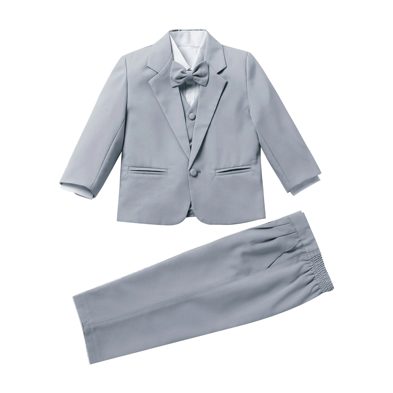 Kinder Gentleman Kleid Outfits Jungen Formale Smoking Anzüge Hochzeit Anzüge Jungen Geburtstag Party Taufe Tragen Baby Kleidung Set