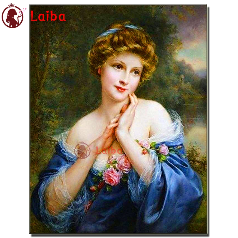 World famous painting Full Square Diamond painting Round Mosaic Unfinished European women picture Embroidery Sale Home decor art 