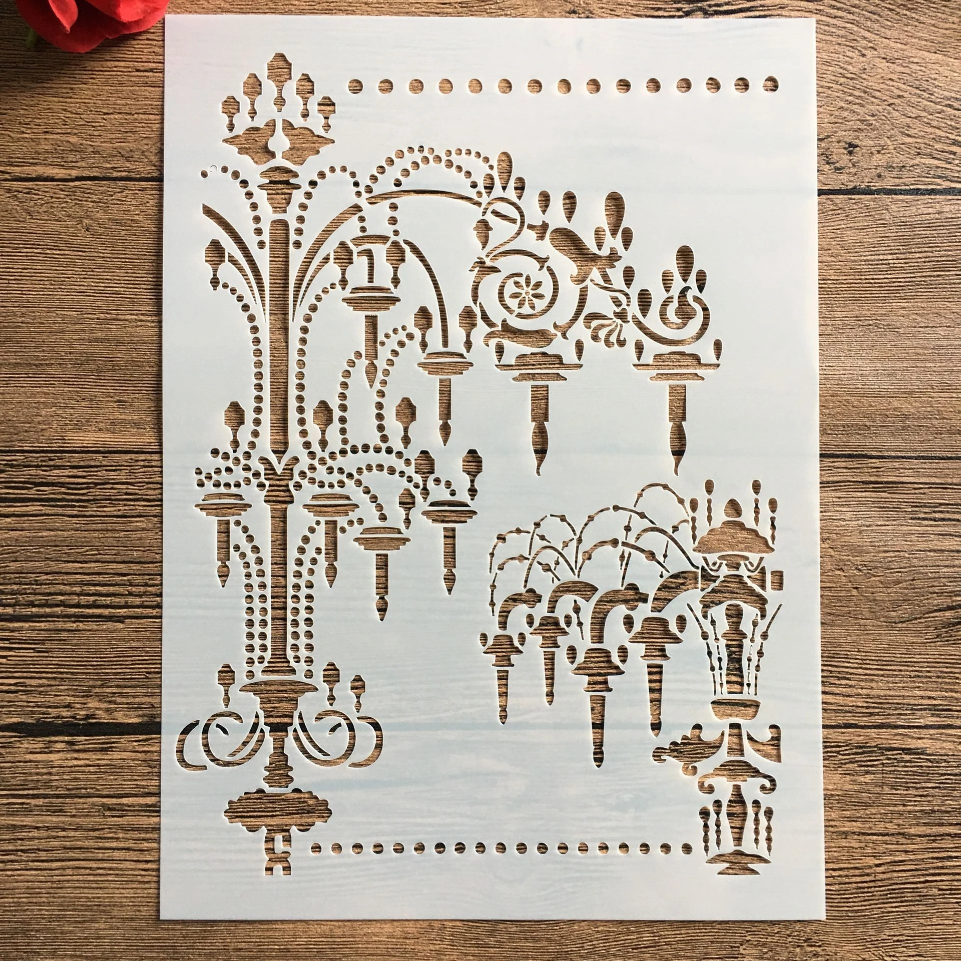 A4 29 * 21cm chandelier DIY Stencils Wall Painting Scrapbook Coloring Embossing Album Decorative Paper Card Template,fabric.wall