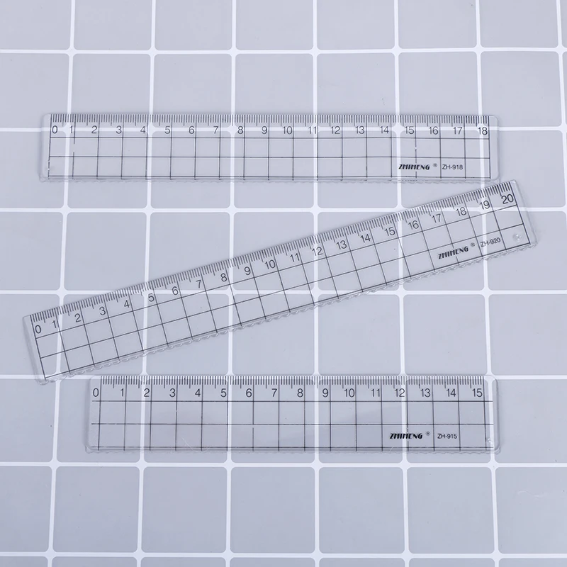 Transparent Plastic Straight Ruler Measurement Scale Tool Student School Supply