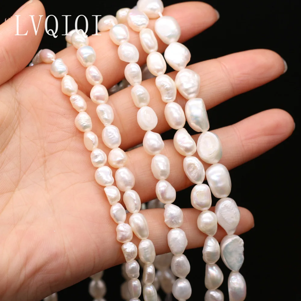 

LVQIQI Natural Freshwater Pearl Beads AAA High Quality Irregular Punch Loose Beads for Jewelry Making DIY Necklace Bracelet 36cm