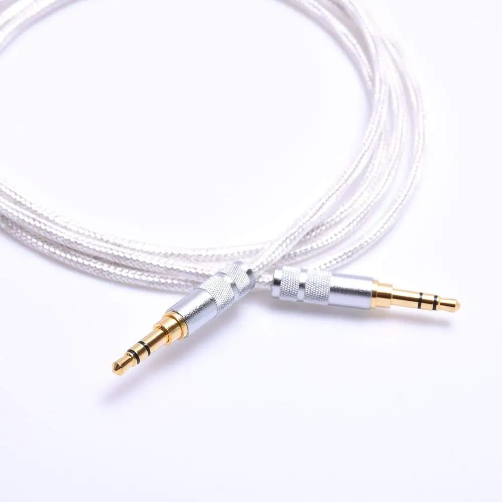 GAGACOCC 1.2M (4Feet）3.5mm Male to 3.5mm Male AUX Headphone Extension Cable HiFi Cable Crystal Clear Silver Plated Shield Cable