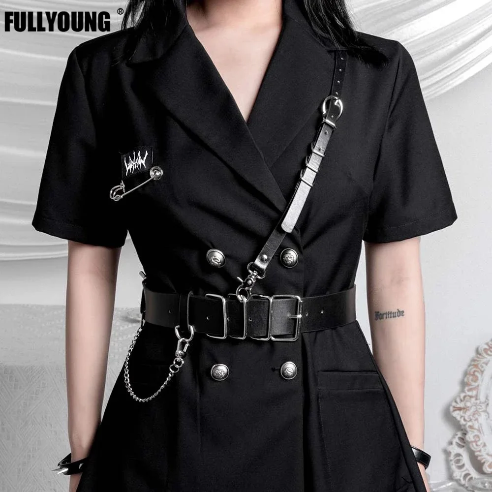 Fashion Luxury Belts for Woman Black Pu Leather Harness Waist Belt Goth Corset Bondage Belt Women\'s Accessories Gothic Clothes