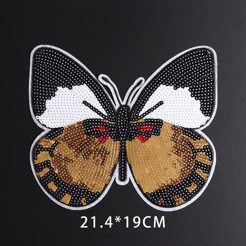 2019 New Big Bikers Butterfly Wings Sequins Patches Sew On Flower Elephant Embroidered Jeans Coat Hat Decor Sexy Lips Stickers