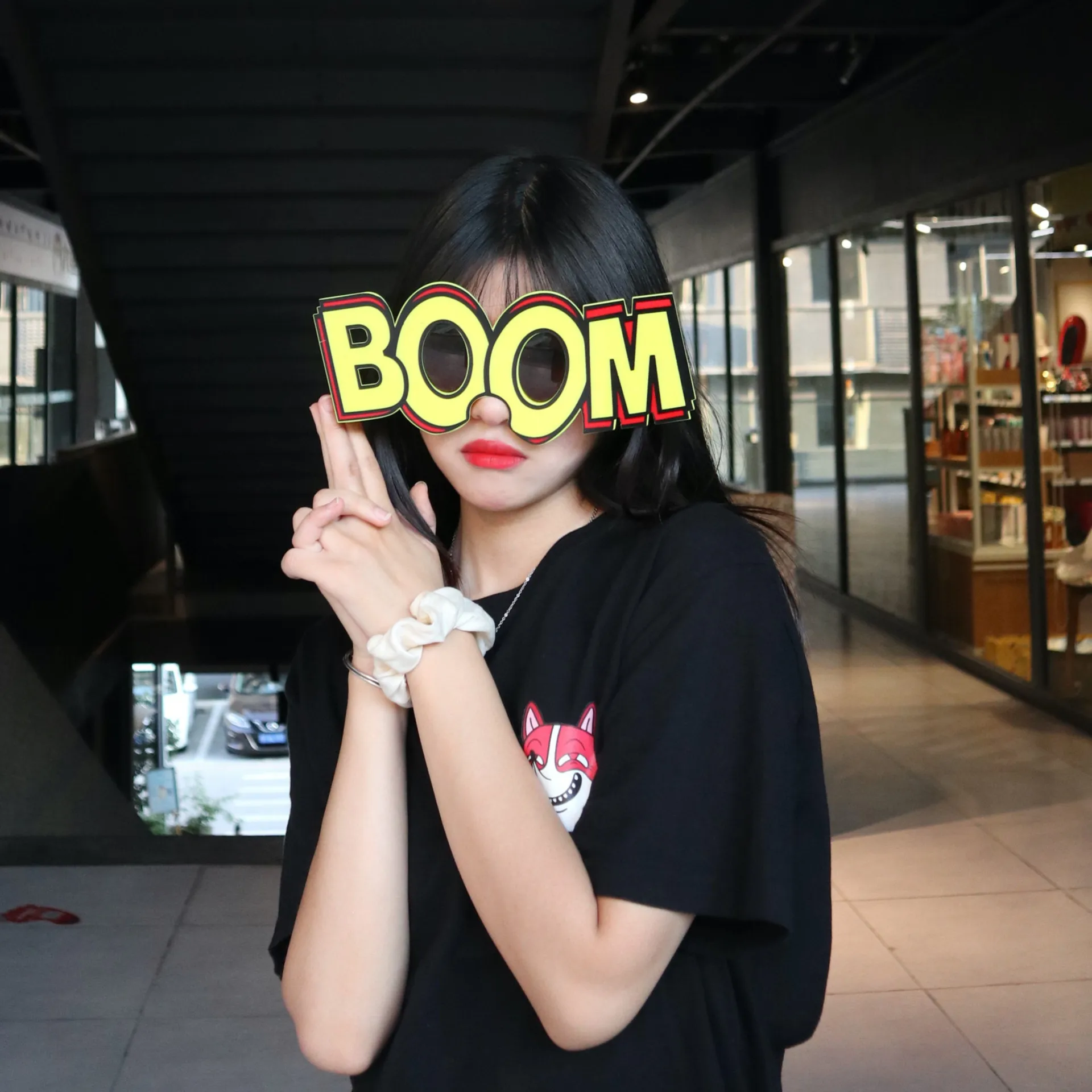 Personalized Cute Letters Sunglasses BOOM Design Creative Lolita Hottie Party Time Funny Take Photos Kawaii Decoration Glasses