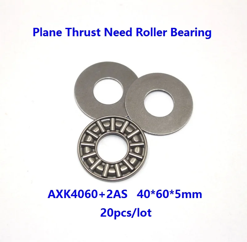 

20pcs/lot AXK4060+2AS 40×60×5mm Plane Thrust Need Roller Bearing Thrust Needle Roller Bearing Washers 40*60*5mm