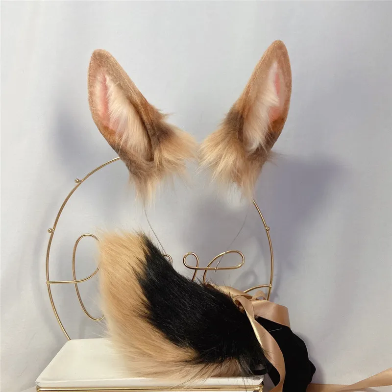 Custom Hand-made Camel Bunny Rabbit Ears Tail Fold Style Hairhoop Headband Headwear Anime Comic Lolita Cosplay Costume Acc