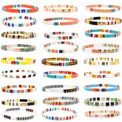 New Bohemia Tila Miyuki Bracelet For Women Trendy Rainbow Handmade Tile Seed Bead Bracelets Female BOHO Jewelry Friendship