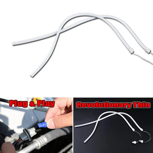 Imagen 2 del producto 2 uds faro blanco de iluminación pura luces LED diurnas tubo de tira DRL conjunto LED de reequipamiento para Toyota RAV4 2016-2018