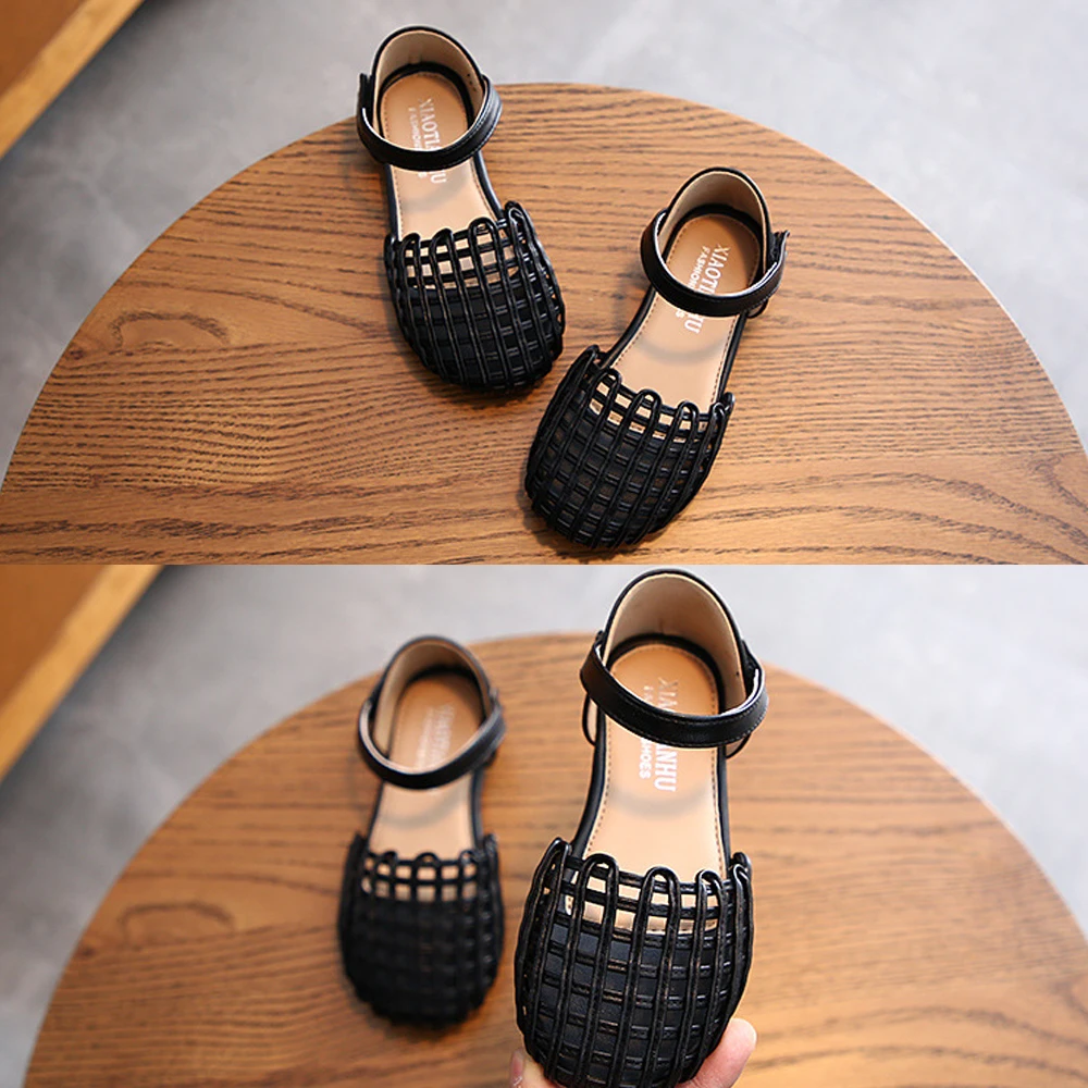 Bohemian Brown Sandals for Girls Plaid Princess Summer Shoes Casual White Wedding Flats Cool Breathable Lightweight Dressy Shoes