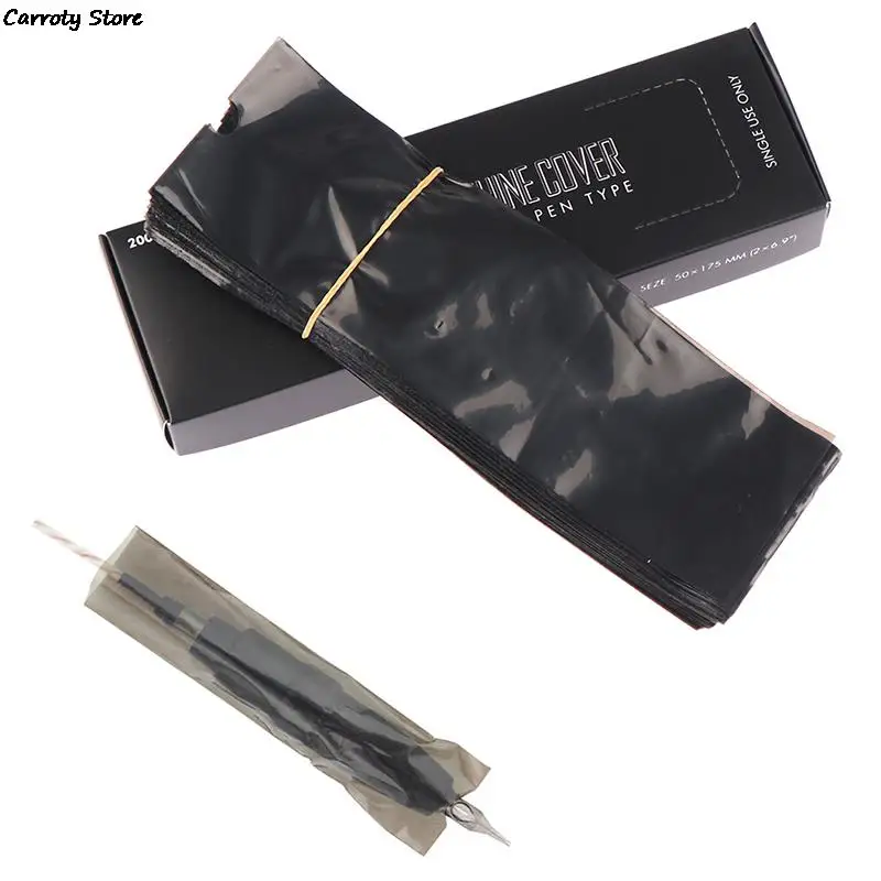 200Pcs Disposable Black Tattoo Clip Cord Sleeves Bags Covers For Tattoo Machine Permanent Makeup Practical And Sanitary To Use