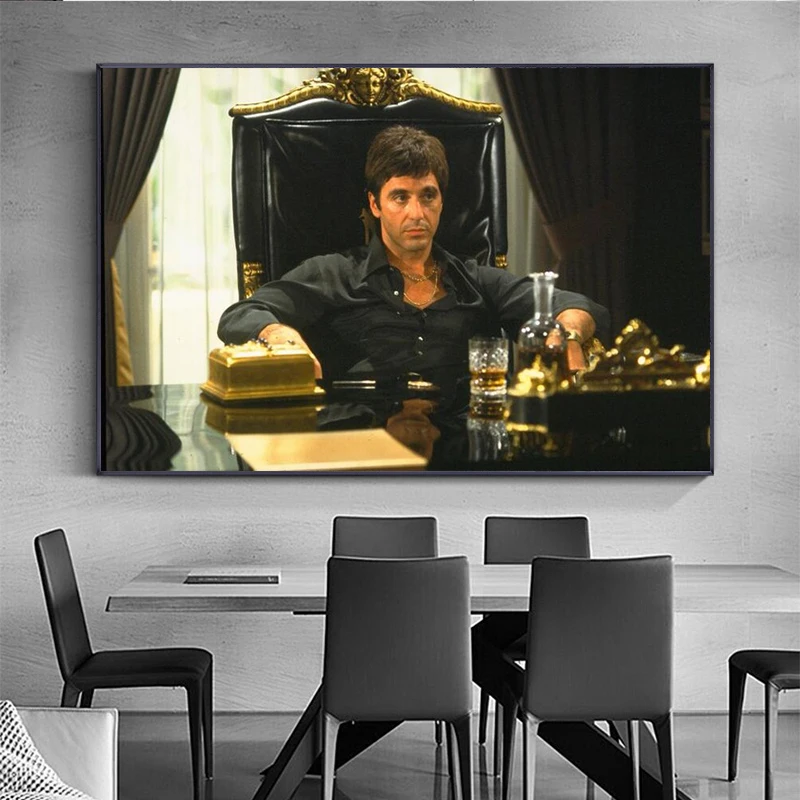 Modern Portrait Art Canvas Art Painting Poster and Prints Wall Art Tony Montana Picture for Living Room Home Decoration