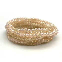 Czech Faceted Flat Beige Plated Glass Round Beads Crystal Loose Spacer Needlework for Jewelry Making DIY Bracelet 2 3 4 6 8mm