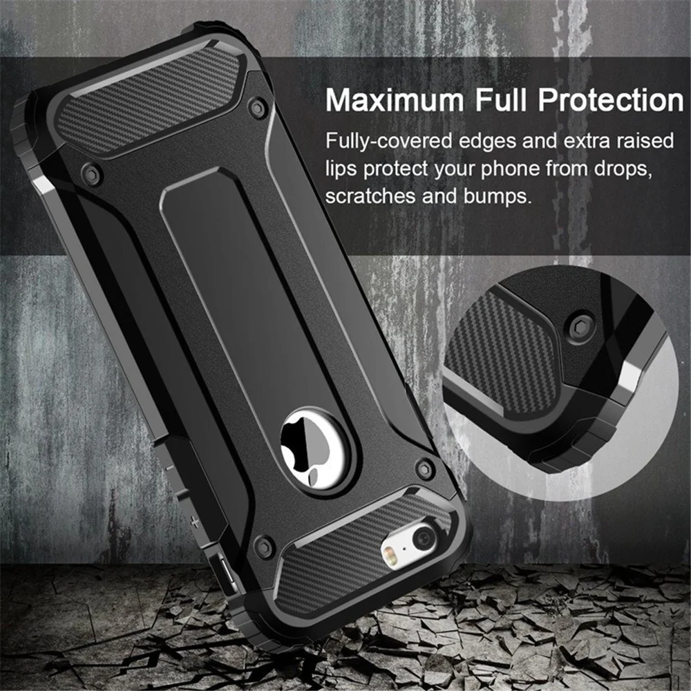 Rugged Layer Armor Cover Coque Funda For iPhone 12 Mini 11 Pro XS Max XR X 5S 5 SE 2020 6 6S 7 8 Plus Heavy Duty Shockproof Case