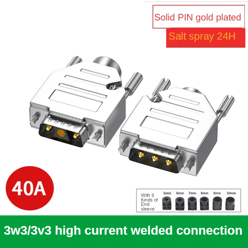 Cabeça de solda de alta corrente tipo d, conector de alimentação, 3 pinos, sólido, componentes de computador, pino