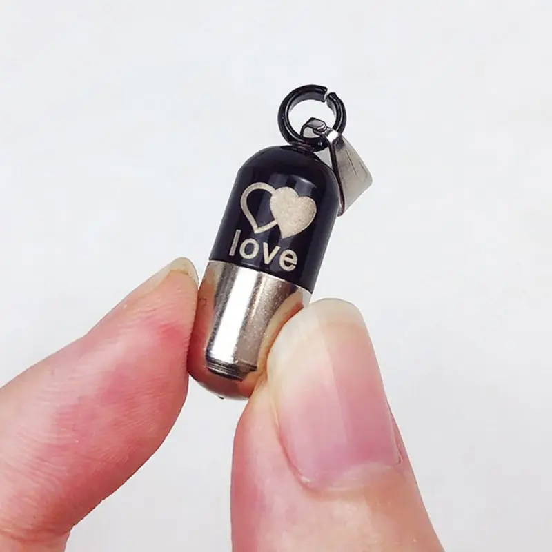 Anti-Lost Pet Identity Card Tube Dog Cat ID Tags Address Label Storage Capsule Love Letter Pattern Pet Supplies