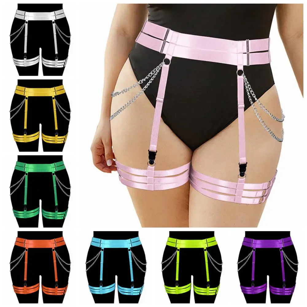 

Women Plus Size Exotic Accessories Gothic Bondage Corset Straps Sexy Punk Chain Underwear Belt Erotic Stockings Garters Belt