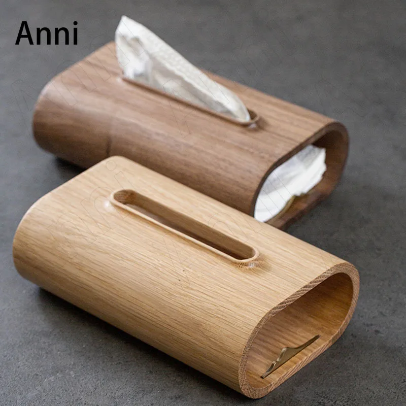 

Chinese White Oak Wood Tissue Boxes Creativity Simple Black Walnut Wood Paper Towel Holder Restaurant Decoration Napkin Holder