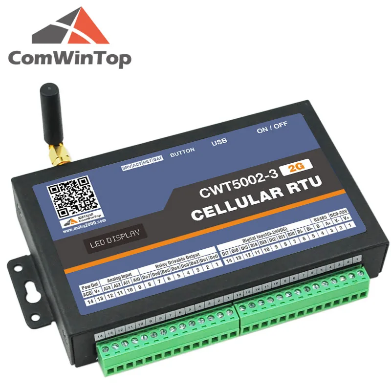 CWT5002-3 8DI 4AI 8Do Rs485 Modbus Rtu Gsm Gprs 4g Wi-Fi Rtu Gateway With Cloud Service