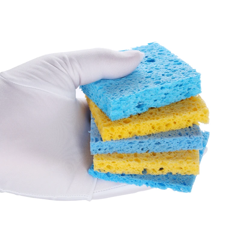 10PCS/Lot Yellow/Blue Cleaning Sponge High Temperature Enduring Soldering Iron Tip Clean Pads For BGA Welding Rework Accessories