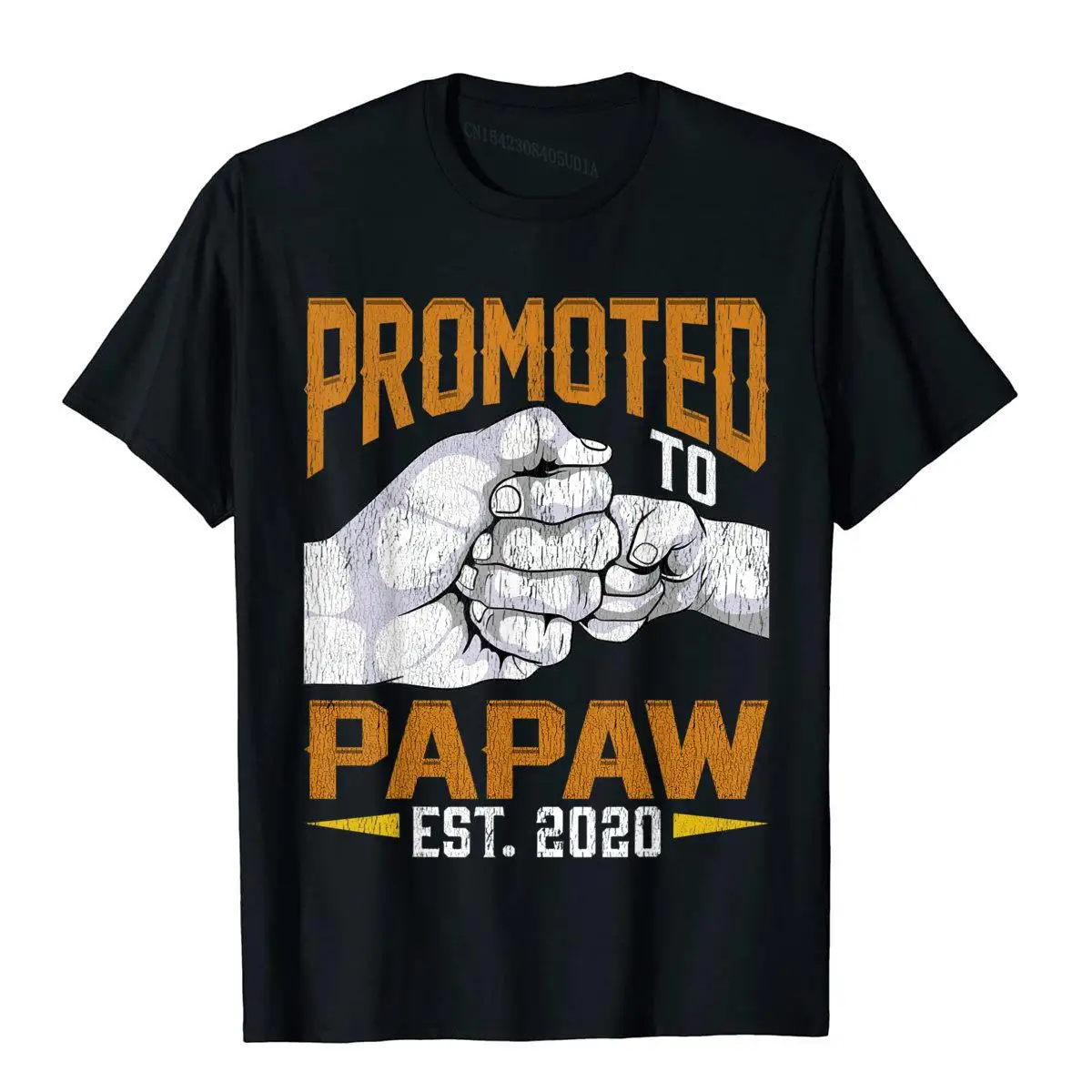 Mens Promoted To Papaw Est 2020 Fathers Day Gift New Papaw T-Shirt Funny Mens Top T-Shirts Cute Cotton T Shirt Personalized