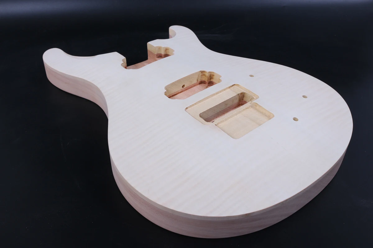 one unfinished electric guitar body