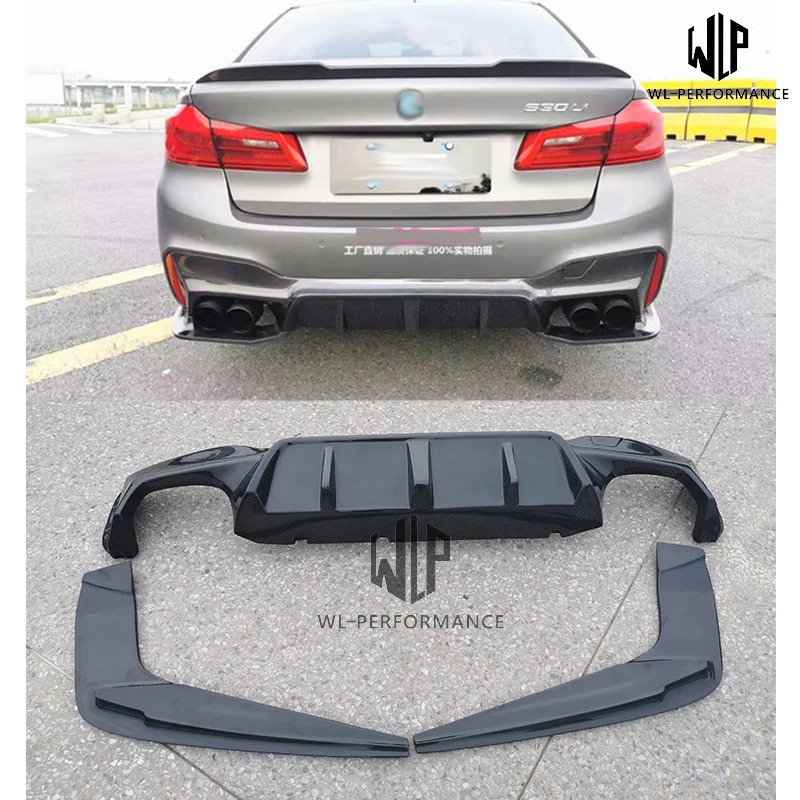 High Quality Carbon Fiber Rear Diffuser Lip Side Splitters for Bmw G30 G38 Mt M5 Style F90 3d Style Car Body Kit 2018 2019